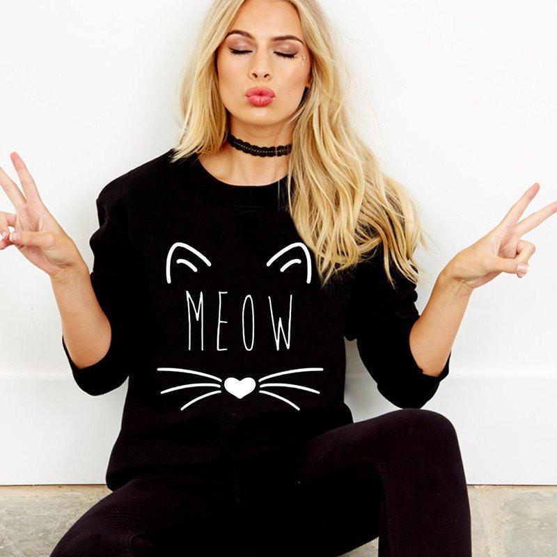 meow sweatshirt for cat lovers
