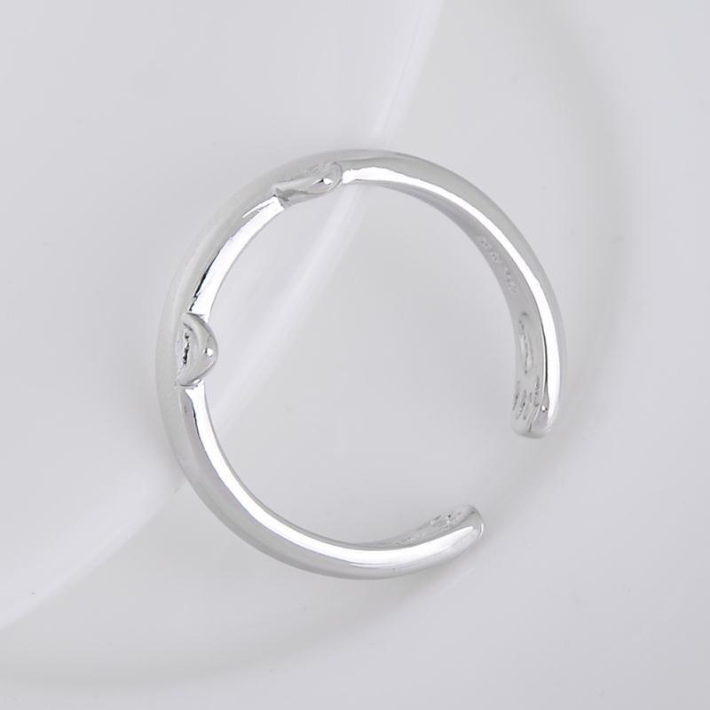 Silver Plated Cat Ear Ring - Catify.co - Top View