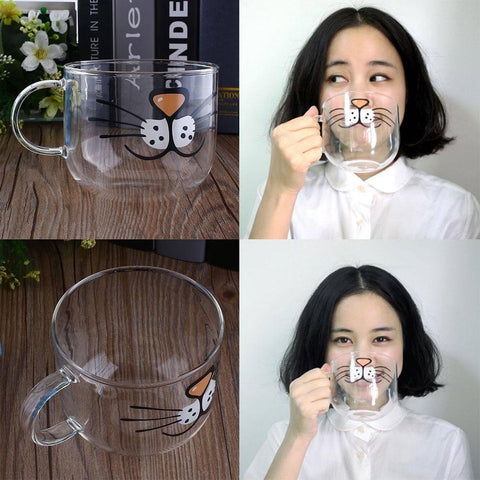 Cat Whiskers Glass Coffee Cup