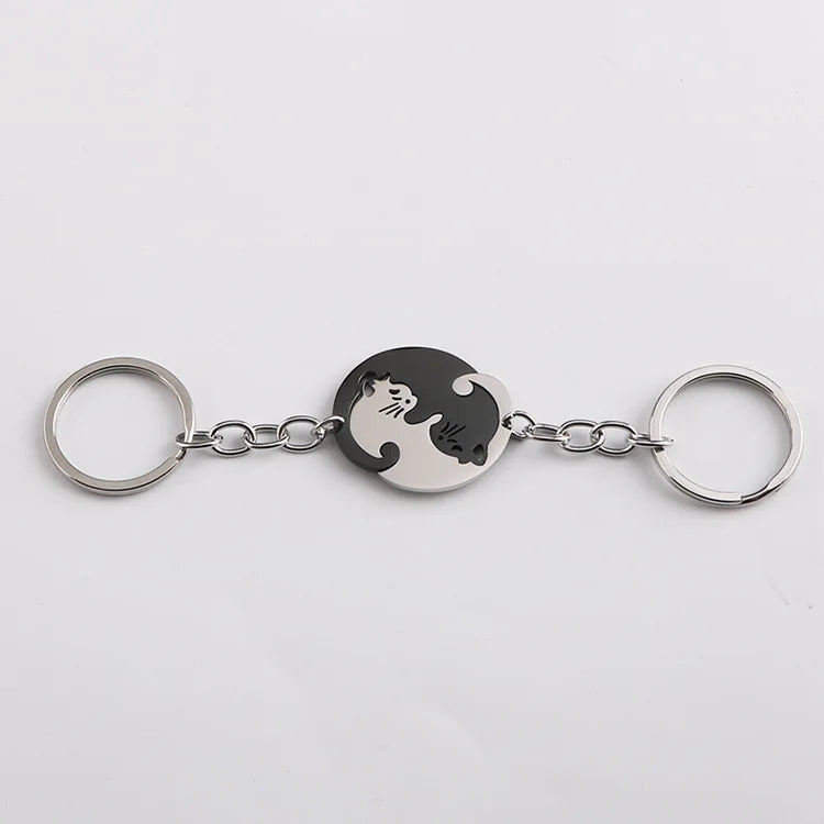 Double Cat Lover Keychain