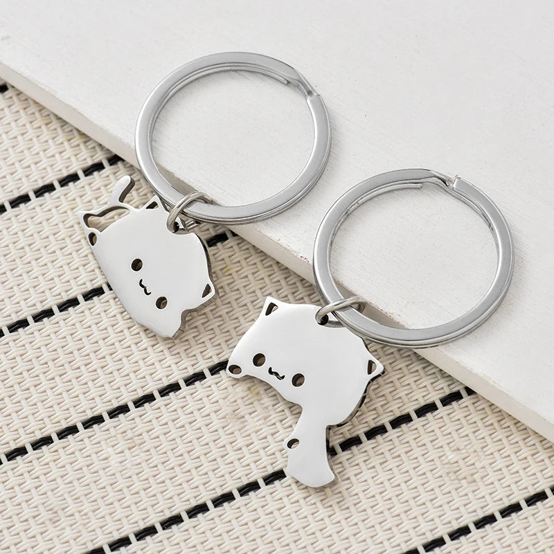 Double Cat Lover Keychain