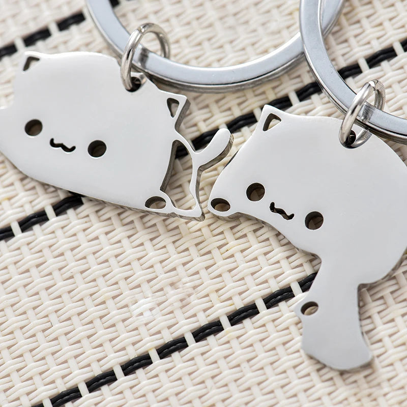 Double Cat Lover Keychain