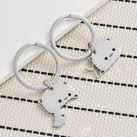 Double Cat Lover Keychain