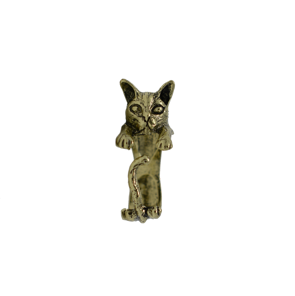 Vintage Style Cat-Figured Ring