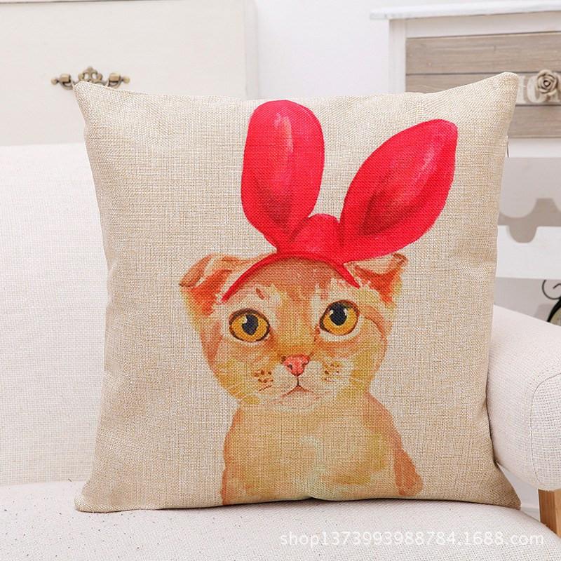 Kitten with Bowtie ears Pillow Case