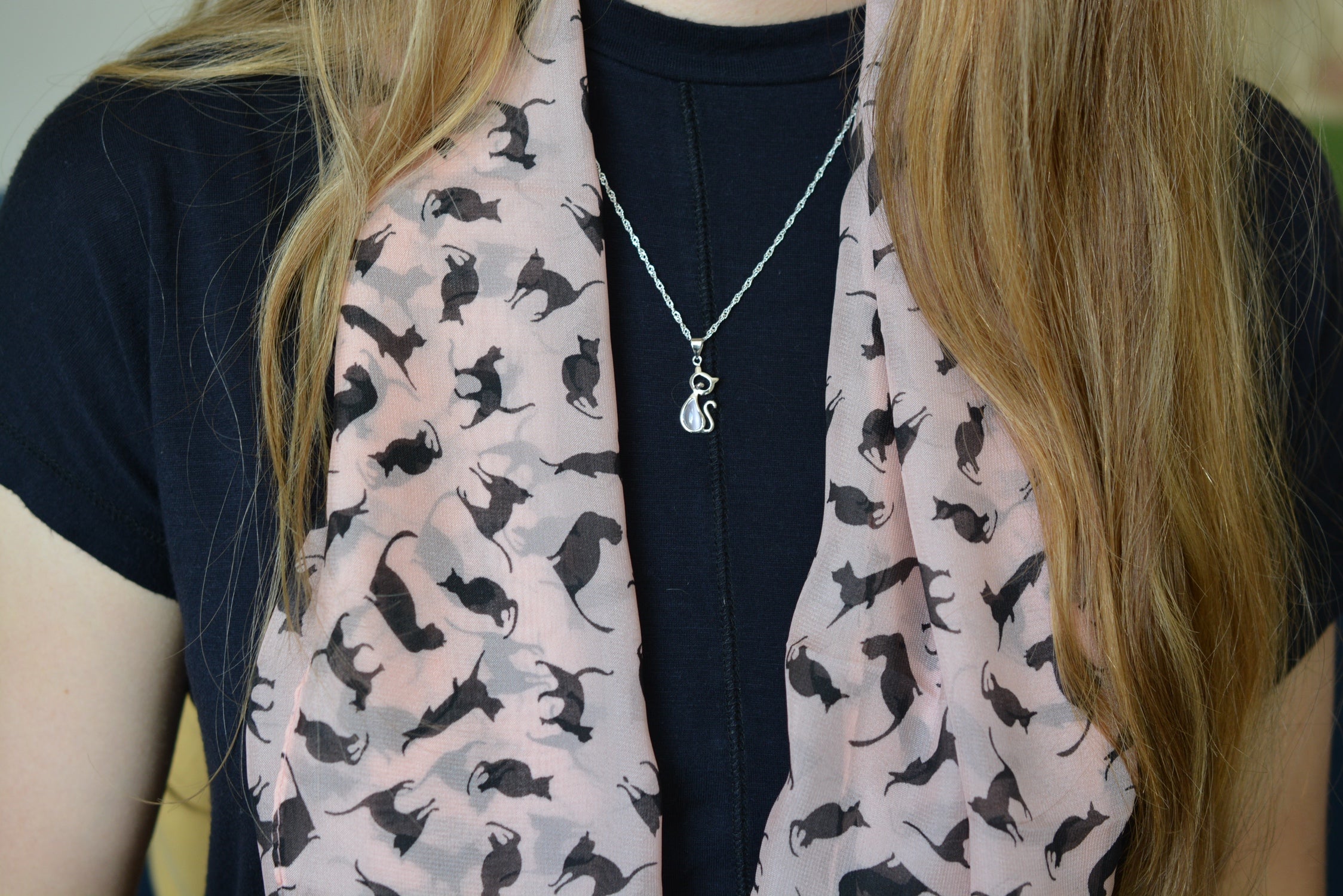 Opal Love Cat Pendant