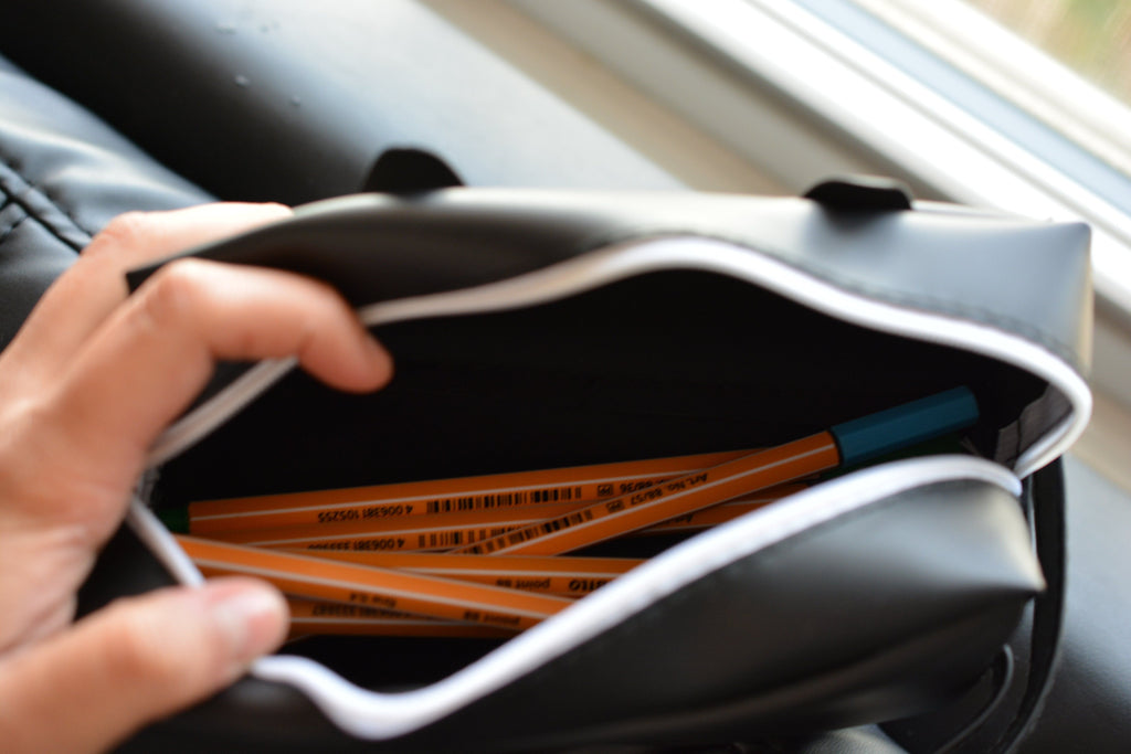 Cute Cat Pencil Case filled with pencils