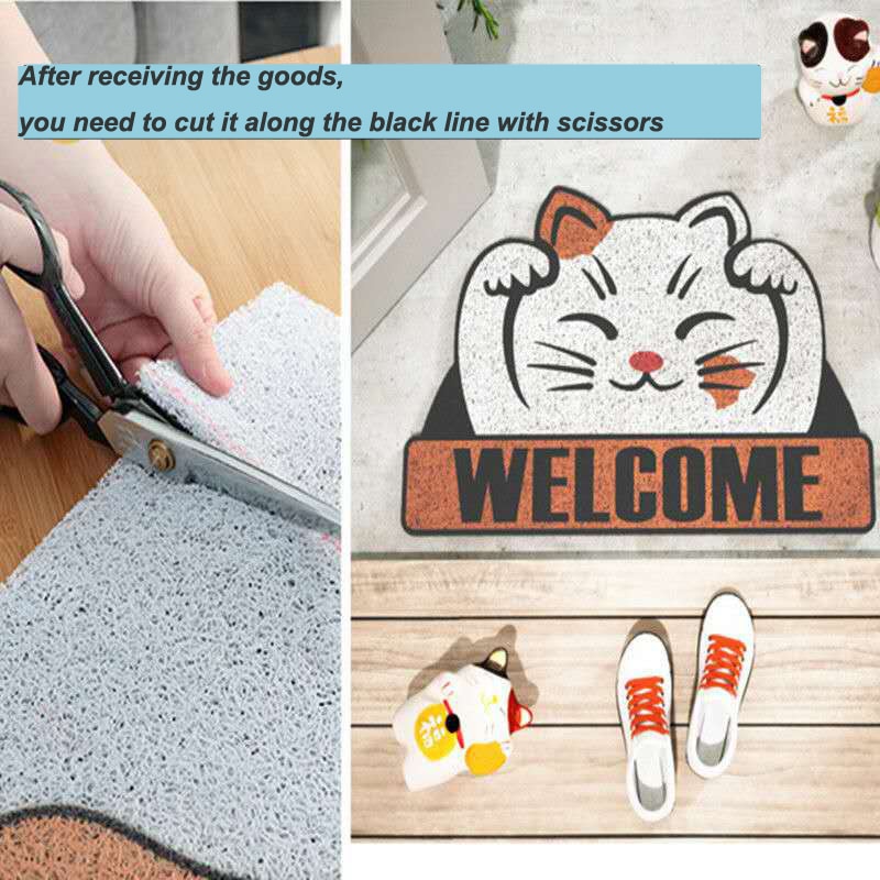 Crystal Velvet Door Mat Cartoon Kitten Indoor And Outdoor - Temu