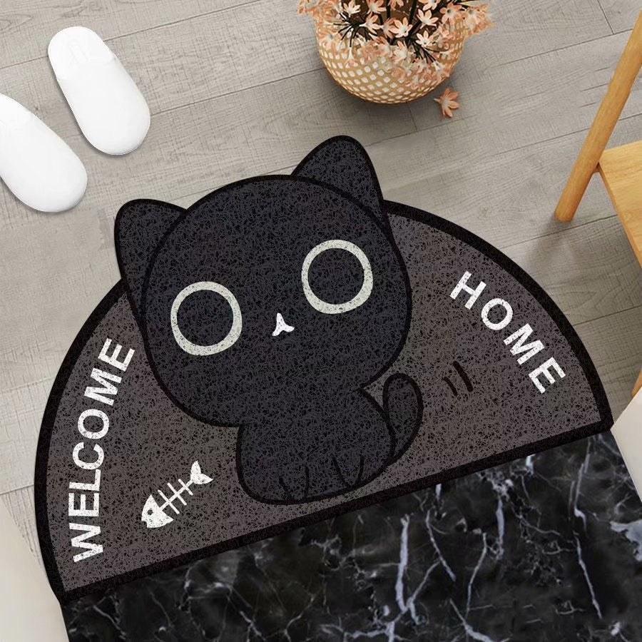 Crystal Velvet Door Mat Cartoon Kitten Indoor And Outdoor - Temu