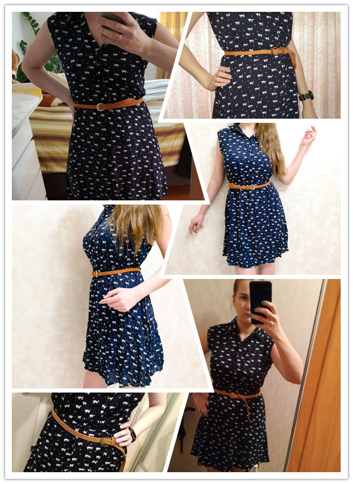 Cat Print Summer Dress