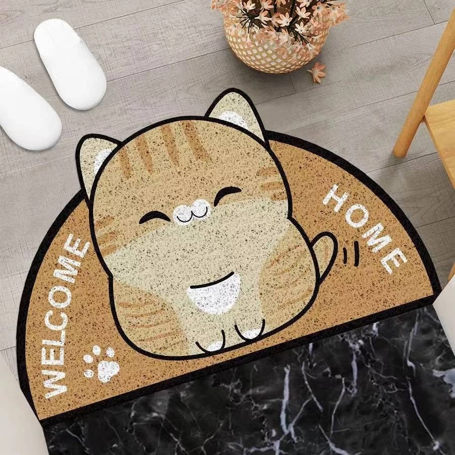 Kawaii Welcome Floor Mats Animal Cat Printed Bathroom Kitchen