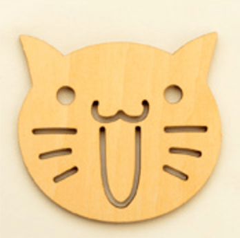 Laughing Cat Face Wood Coaster