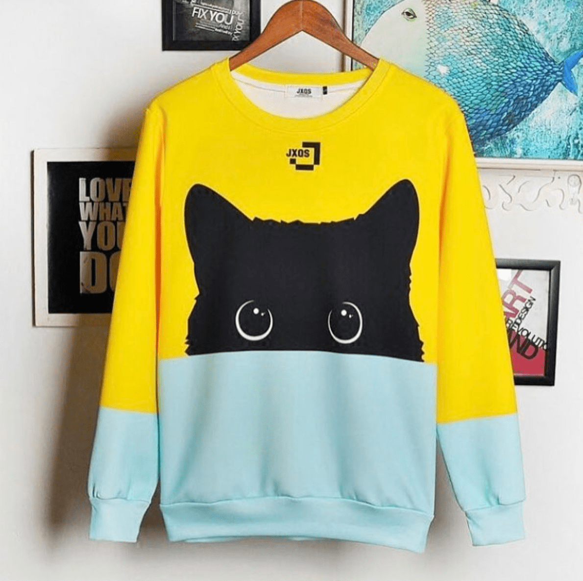 Yellow and blue sweatshirt shop
