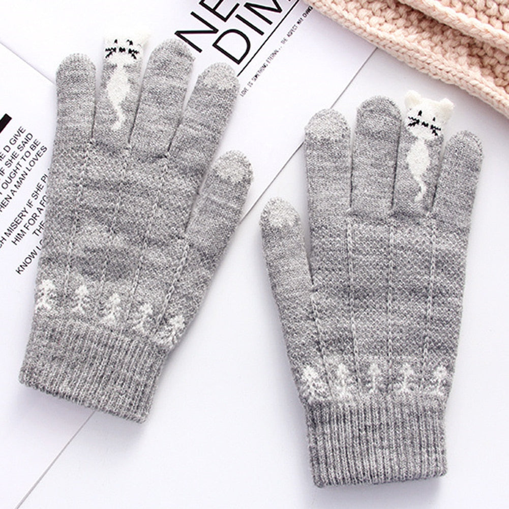 Winter Knitted Touchscreen Gloves