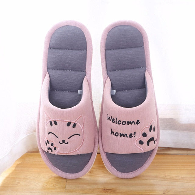 Welcome Home Cat Slippers