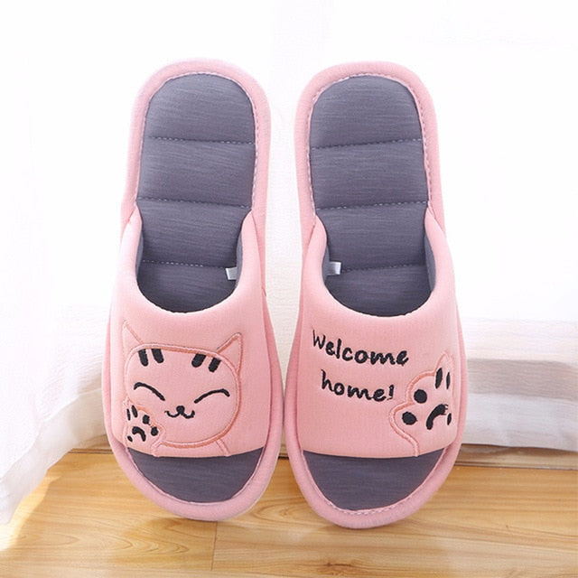 Welcome Home Cat Slippers