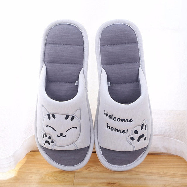 Welcome Home Cat Slippers