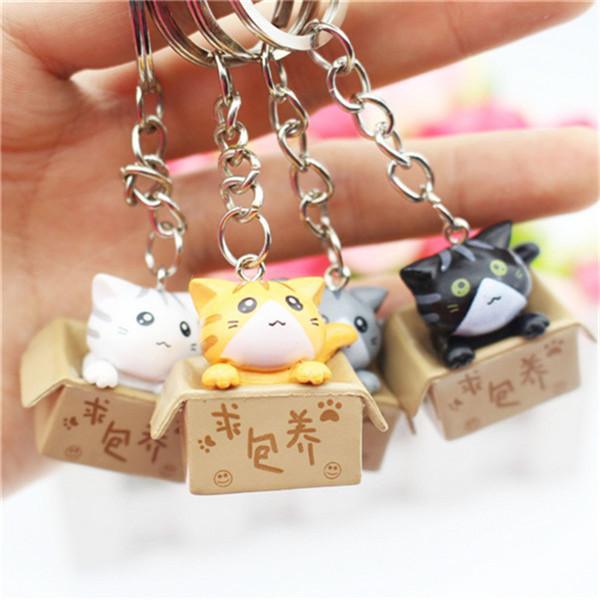 All Cat Keychains on Hand Model