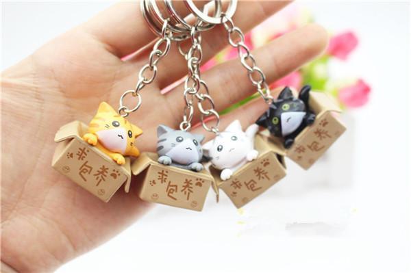 Cat In A Box Keychain