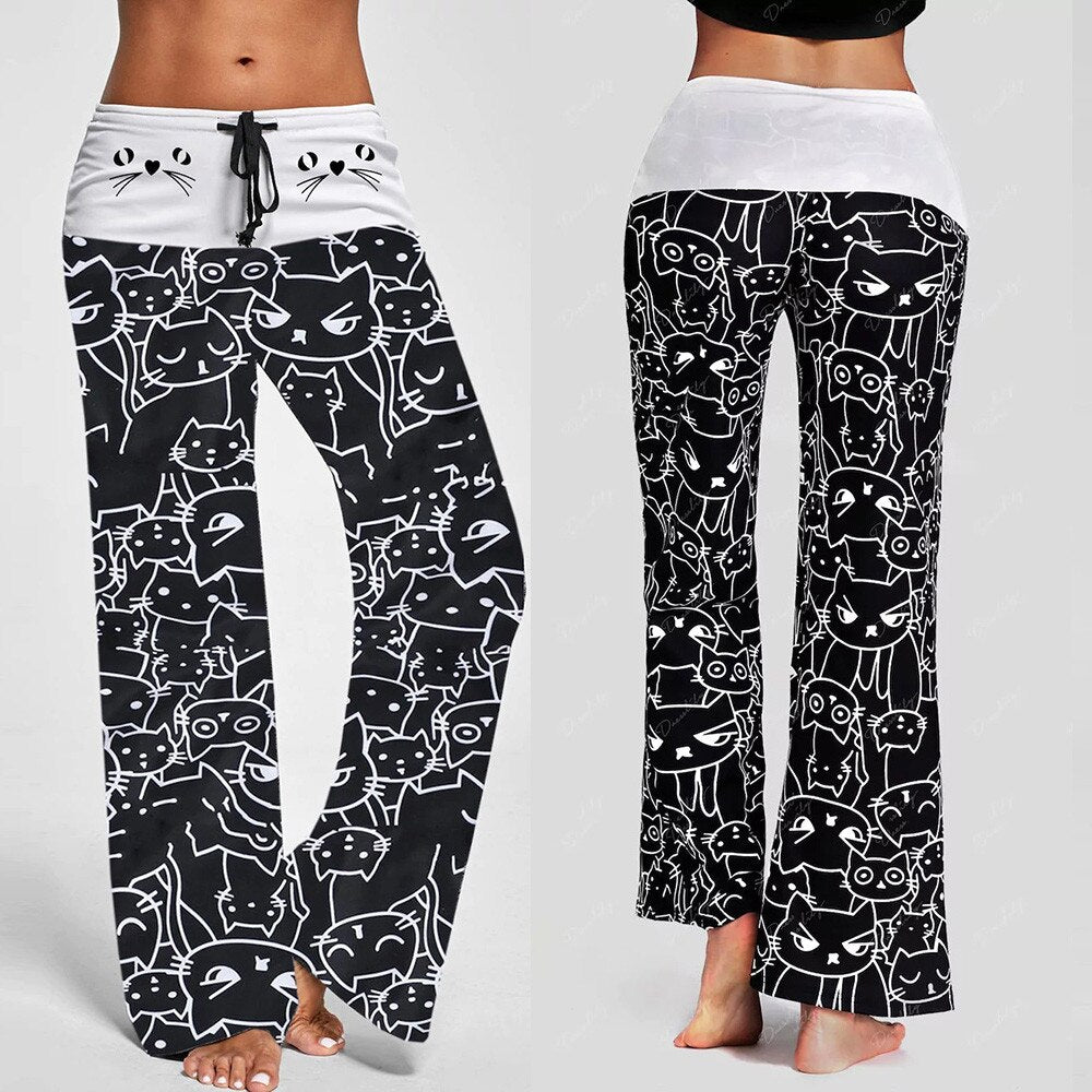 Casual Wide Leg Kitty Pants