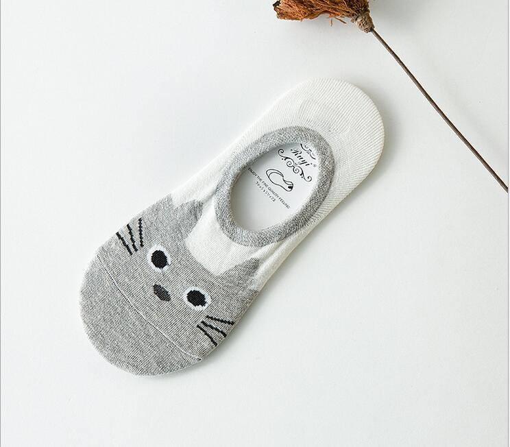 Grey Cat Boat Socks