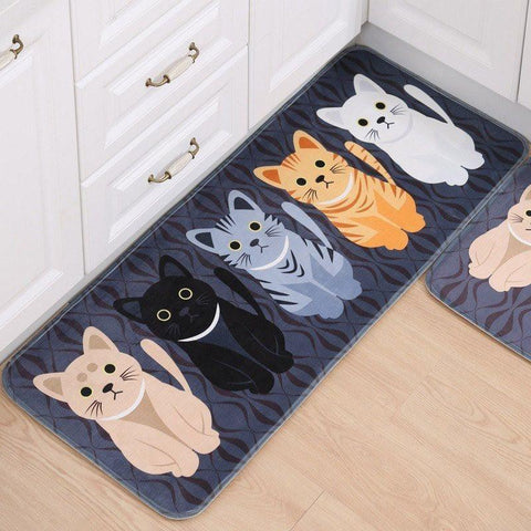 Lazy Cat Showing Balls Non-Slip Doormat Rug - GEEKYGET