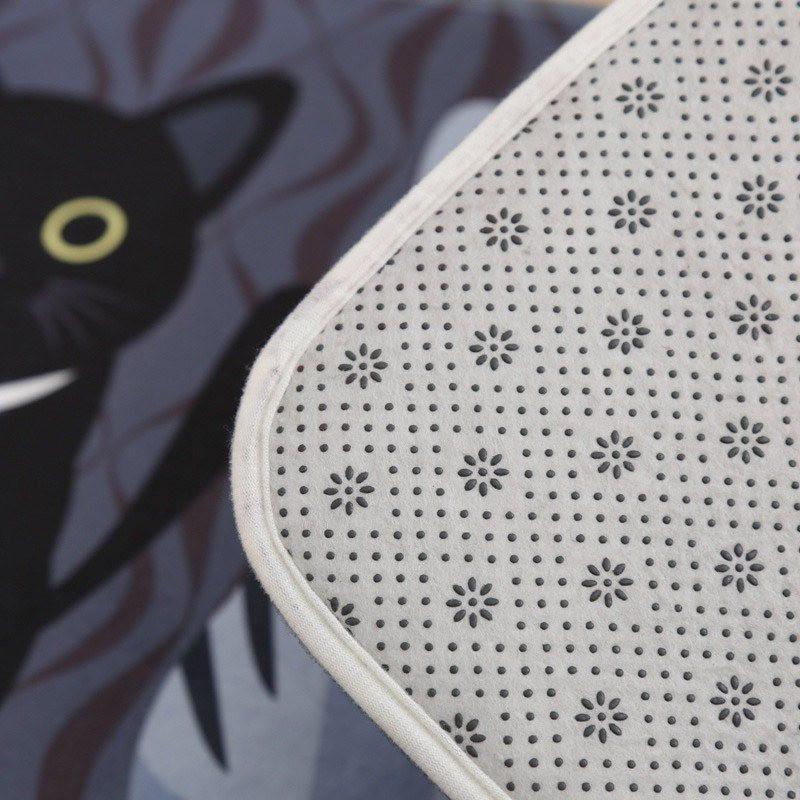 Back and Front closeup of Kitty Welcome Mat