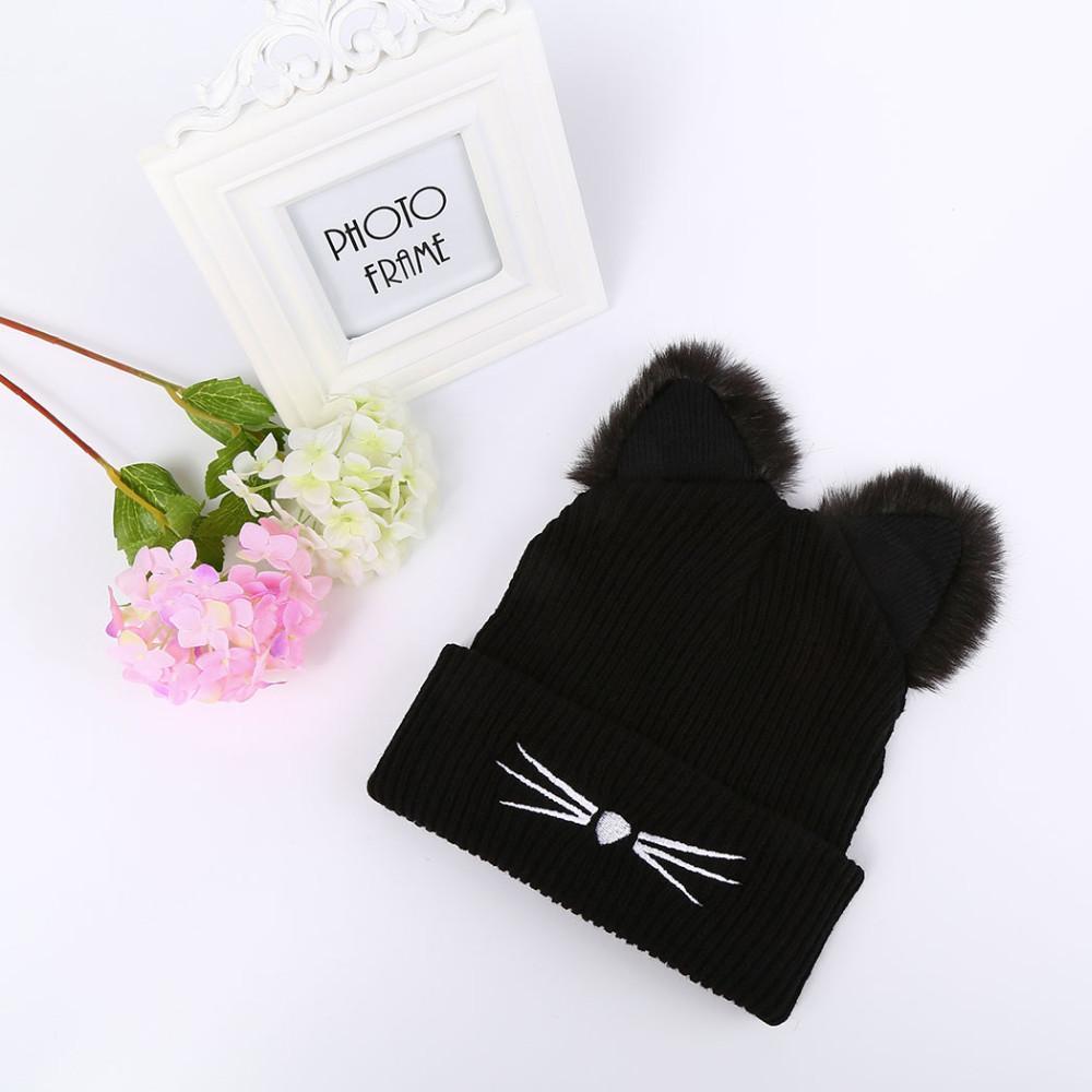 Gift for Cat Lovers - Fuzzy Cat Ear Beanie