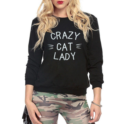 Crazy Cat Lady Sweater in Black