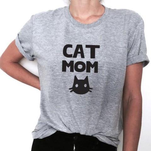 Cat Mom Shirt Modeled