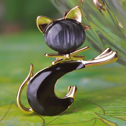 Cute Black Tie Brooch