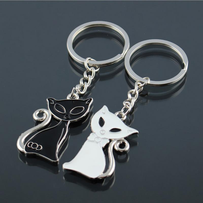 Couples Cat Keychain with Black and White variation
