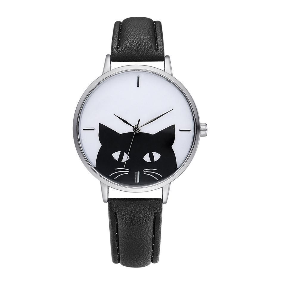 Vintage Black Cat Watch - Front View