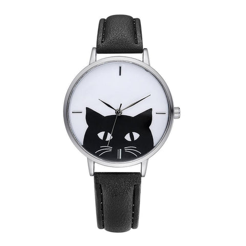 Vintage Black Cat Watch - Front View