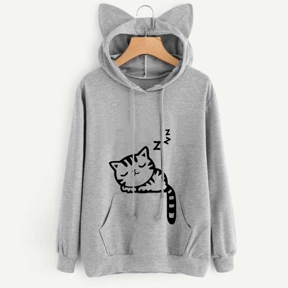 Sleeping cat hoodie shop