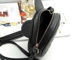 Mini Leather Messenger Bag With Cat Ears