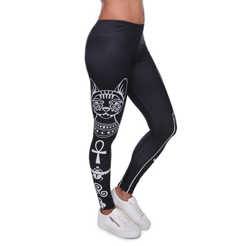 Wild Cat Leggings - Egyptian Cat Style