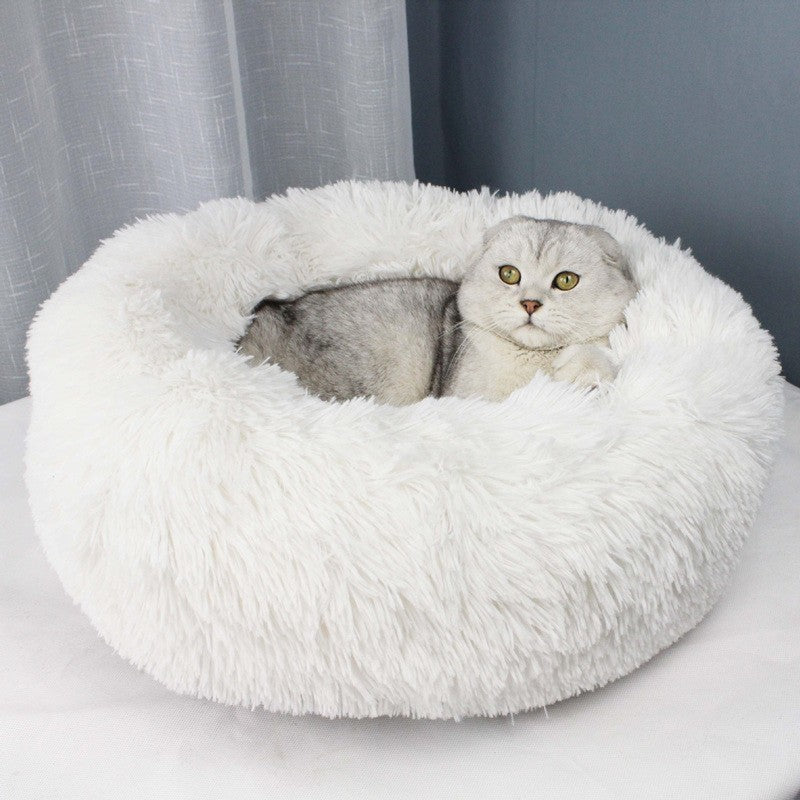 Long Plush Cozy Cat Bed