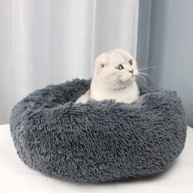 Long Plush Cozy Cat Bed