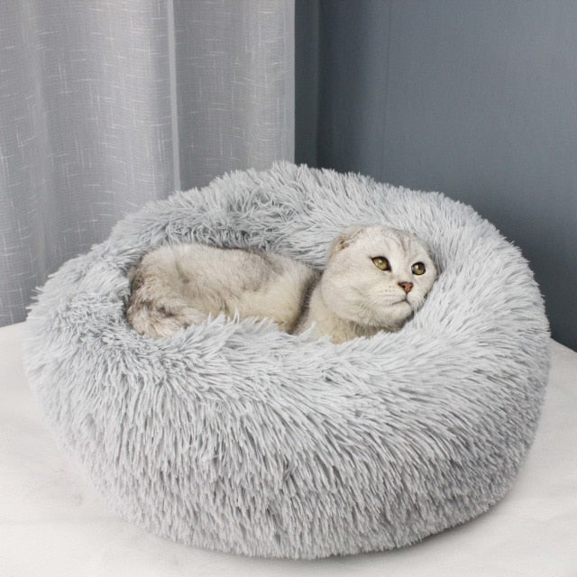Long Plush Cozy Cat Bed